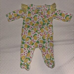 Nicole Miller Yellow Lemon Print Footed One-Piece for Kids